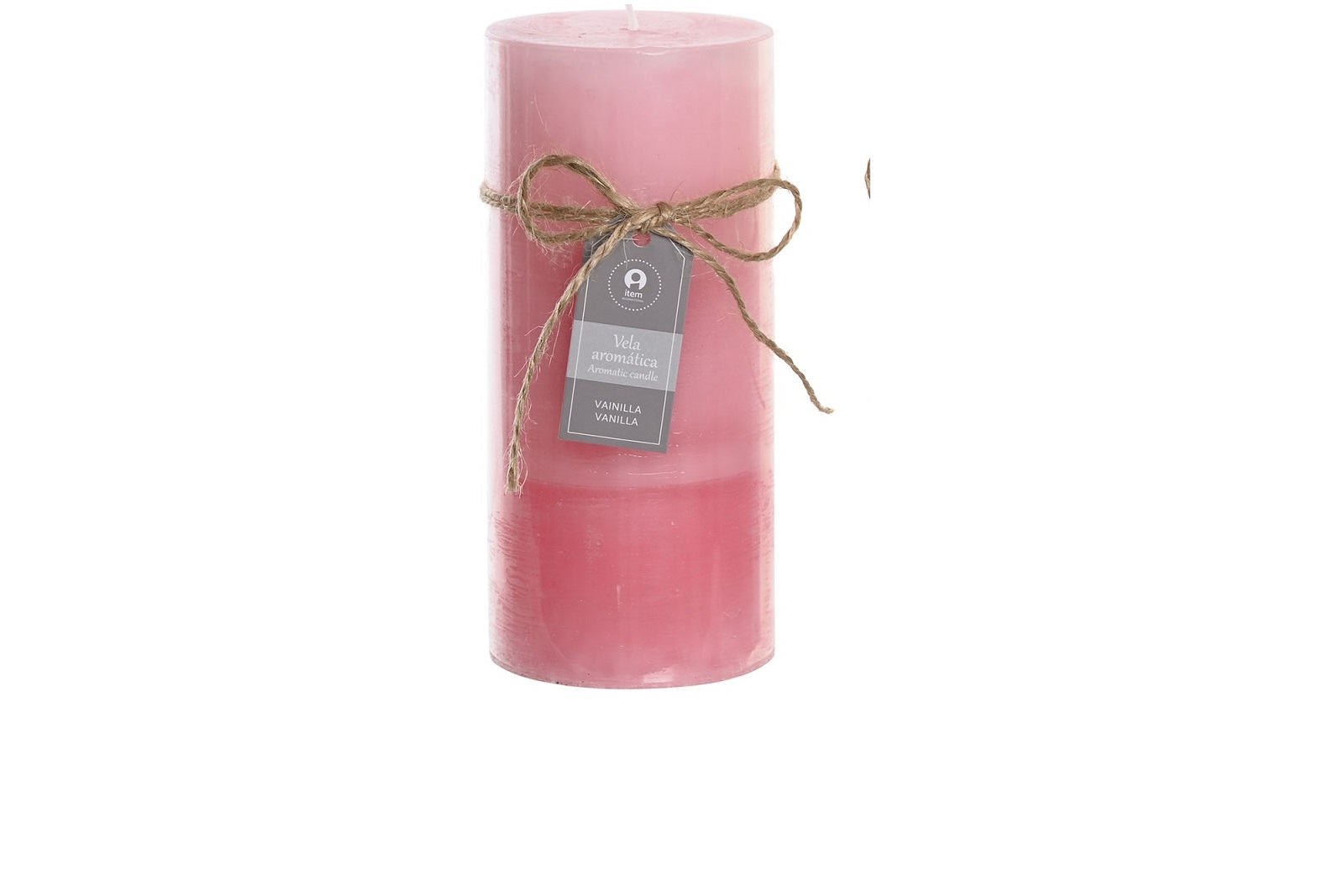 VELA CERA 6,5X6,5X15 450 GR, 80 HORAS ROSA